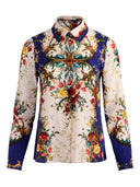 Alice + Olivia Printed Silk Shirt