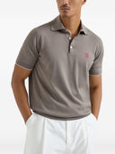 Polo in cotone con logo Brunello Cucinelli