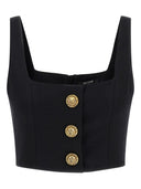 Top reggiseno in lana Balmain