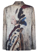 Veste blazer imprimée à simple boutonnage style Sissiotto