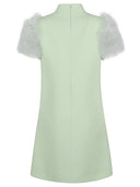 Robe en laine et soie à plumes Valentino