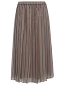 Brunello Cucinelli Silk Midi Skirt