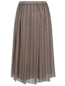 Brunello Cucinelli Silk Midi Skirt