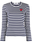 Comme Des Garcons Randig T-shirt i bomull