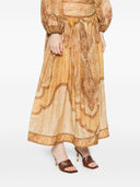Zimmermann Wanderlust Cotton And Silk Maxi Skirt