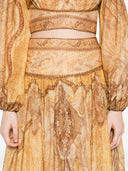 Zimmermann Wanderlust Cotton And Silk Maxi Skirt