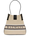 Bolso bombonera Balmain Release de lona y piel