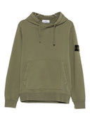 Felpa con cappuccio in cotone con logo Stone Island