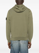 Felpa con cappuccio in cotone con logo Stone Island