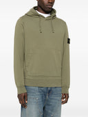 Felpa con cappuccio in cotone con logo Stone Island