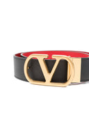 Valentino Garavani V Logo Signature Leather Belt