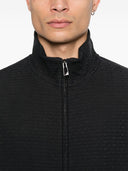 Felpa con zip in misto cotone di Emporio Armani