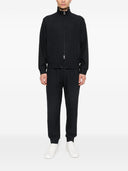 Felpa con zip in misto cotone di Emporio Armani