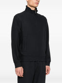 Felpa con zip in misto cotone di Emporio Armani