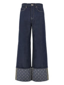 Tory Burch - Jean droit à revers contrastés