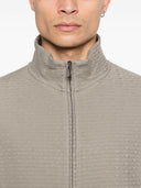 Felpa con zip in misto cotone di Emporio Armani
