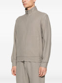 Felpa con zip in misto cotone di Emporio Armani