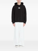 Felpa con cappuccio in cotone con logo Mm6 Maison Margiela