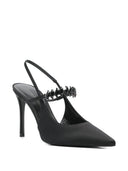 Escarpins à bride arrière en satin pré-soie exclusifs E.Armani