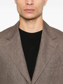 Brunello Cucinelli Veste à simple boutonnage en lin