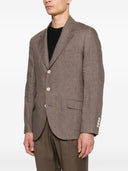 Brunello Cucinelli Veste à simple boutonnage en lin