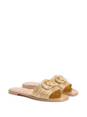 Valentino Garavani V Logo Signature Leather Flat Sandals
