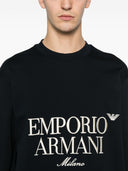 Felpa in cotone con logo Emporio Armani