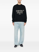Felpa in cotone con logo Emporio Armani