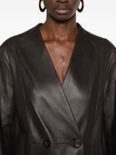 Emporio Armani Leather Blazer Jacket
