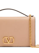 Valentino Garavani V Logo Signature Leather Wallet On Chain