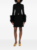 Gonna in lana con firma logo V di Valentino