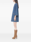 Valentino V Logo Signature Denim Short Dress