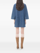 Valentino V Logo Signature Denim Short Dress