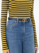 Valentino Garavani V Logo Signature Leather Belt
