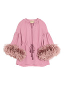 Haut en soie à plumes Valentino