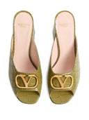 Valentino Garavani V Logo Signature Leather Mules