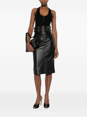 Elisabetta Franchi Leather Midi Skirt