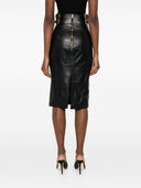 Elisabetta Franchi Leather Midi Skirt