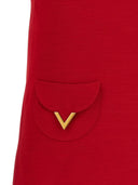 Valentino V Logo Signature Wool And Silk Dress
