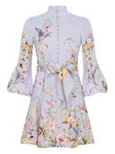 Lniana sukienka mini Zimmermann Rebellion