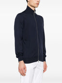 Cardigan con zip in cotone Brunello Cucinelli