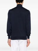 Cardigan con zip in cotone Brunello Cucinelli