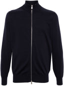 Cardigan con zip in cotone Brunello Cucinelli