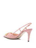 Valentino Garavani V Logo Signature Leather Slingback Pumps