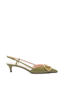 Décolleté slingback in pelle con logo V Valentino Garavani