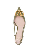 Décolleté slingback in pelle con logo V Valentino Garavani