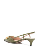 Décolleté slingback in pelle con logo V Valentino Garavani