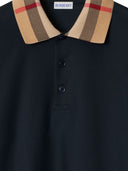 Polo en coton à col à carreaux Burberry