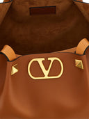 Borsa tote media in pelle con logo V Valentino Garavani
