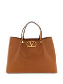 Borsa tote media in pelle con logo V Valentino Garavani